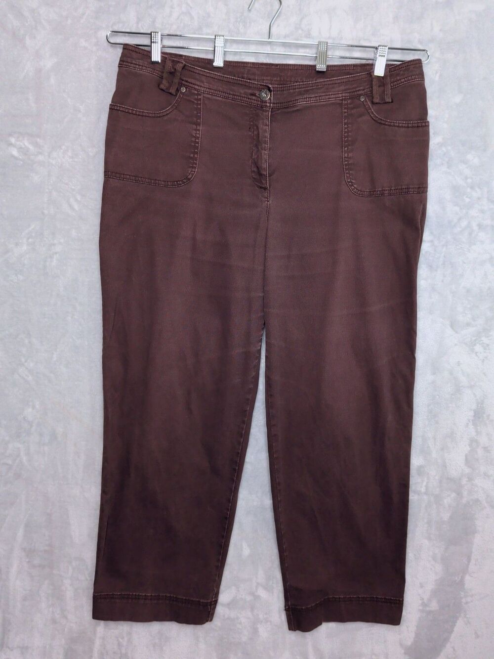 JUST MY SIZE Brown Micro Wale Corduroy Pants Size 20W Straight Leg Relaxed